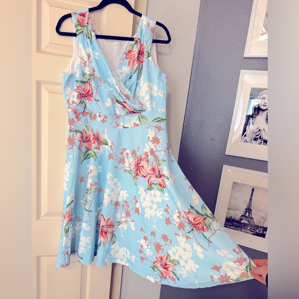 Grace Karin Floral Midi Dress XL NWT